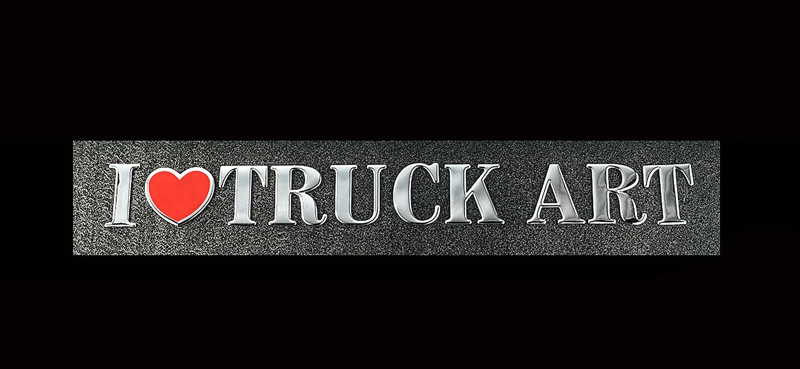 I LOVE TRUCK ART chrome 3D decal by OIRAN JAPAN — flexible emblem for art trucks