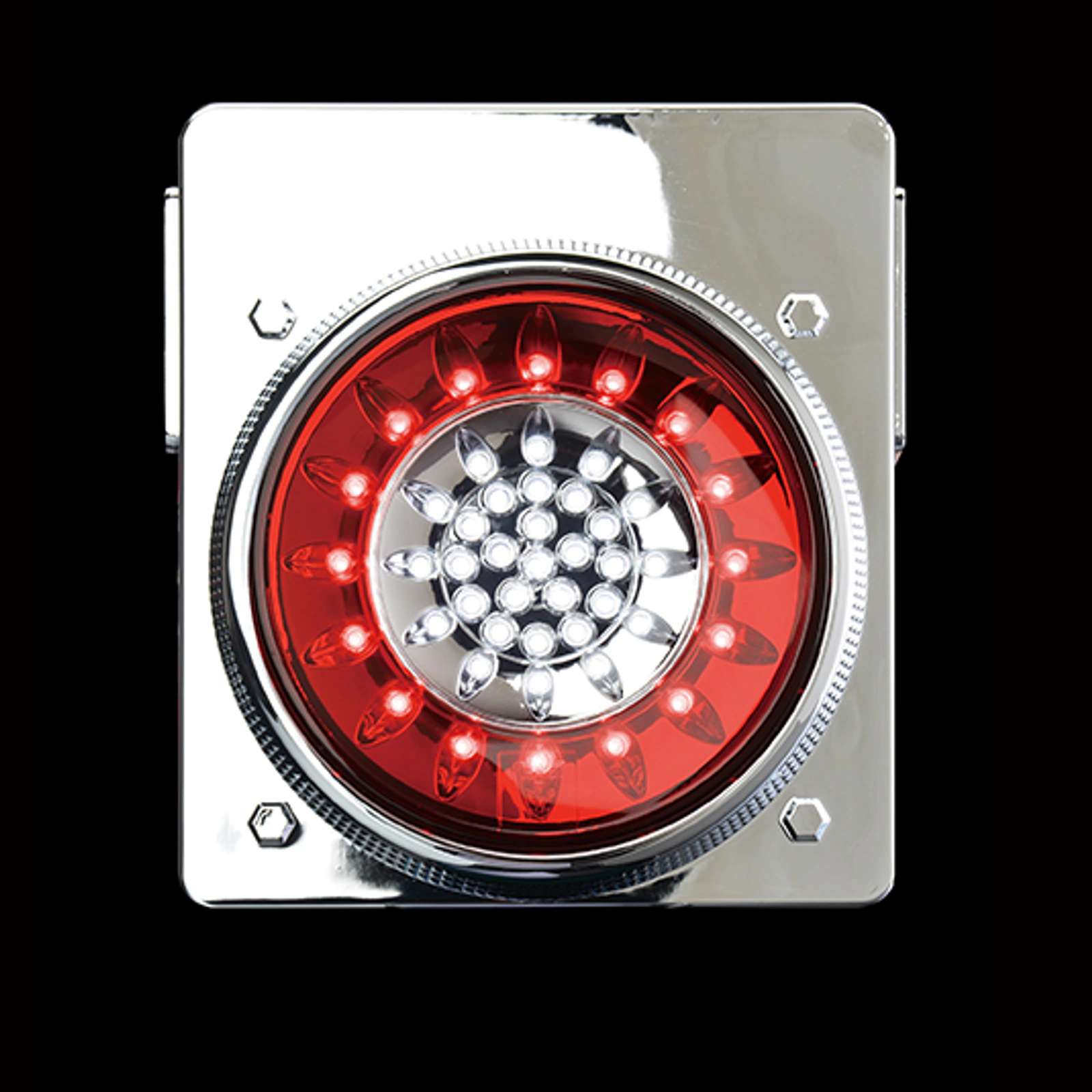 OIRAN LED 46 OBRC tail lamp in official red and clear illuminated product view