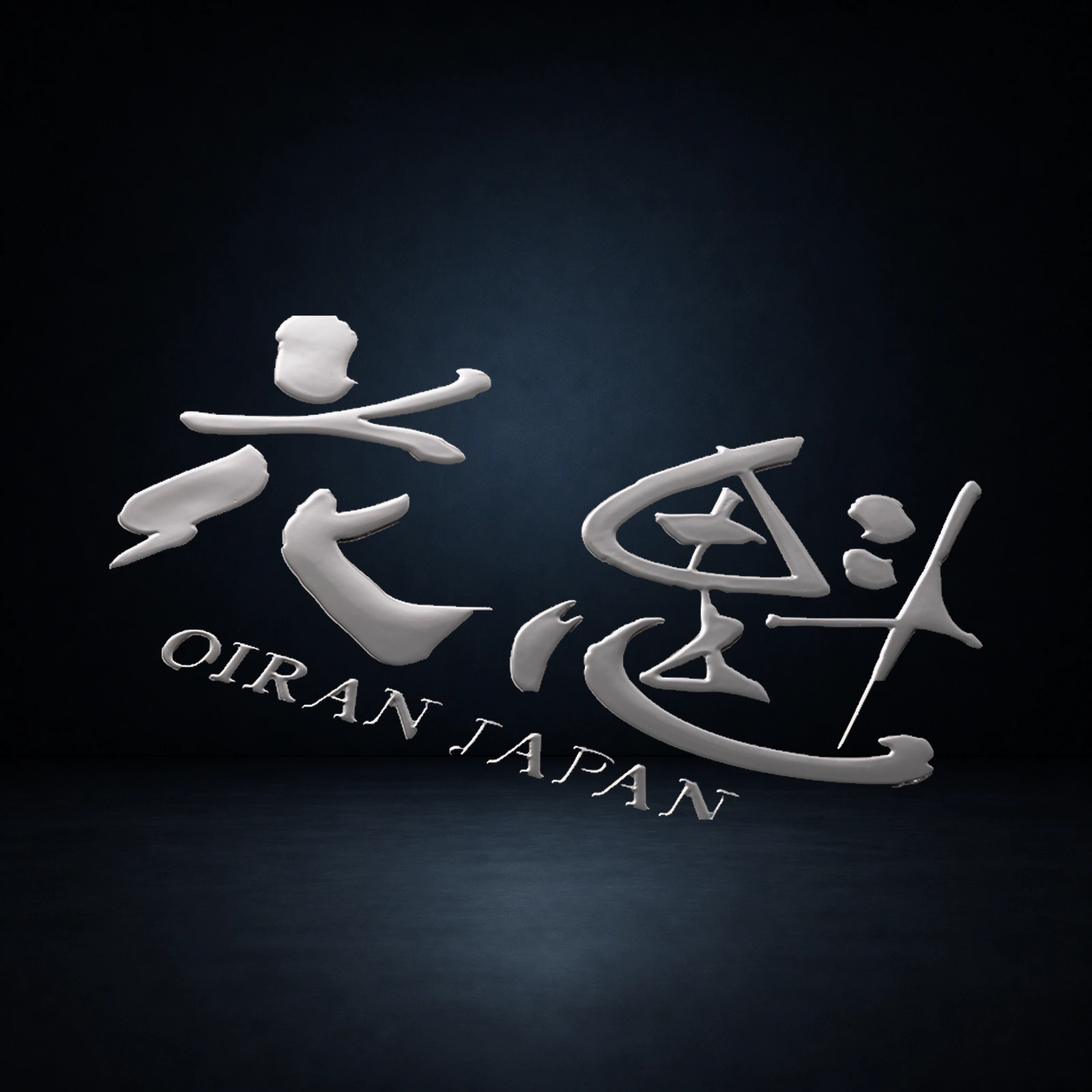 Chrome-finish 3D OIRAN JAPAN logo decal, medium size ODD-OL, for custom truck bodywork