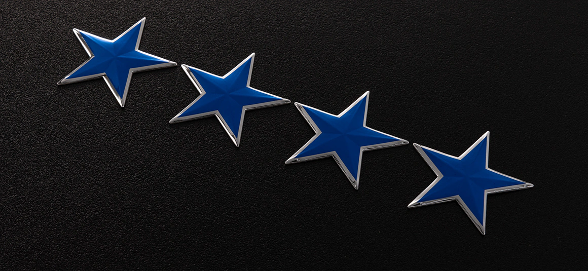 Blue star decal placement example for decorated trucks — OIRAN JAPAN
