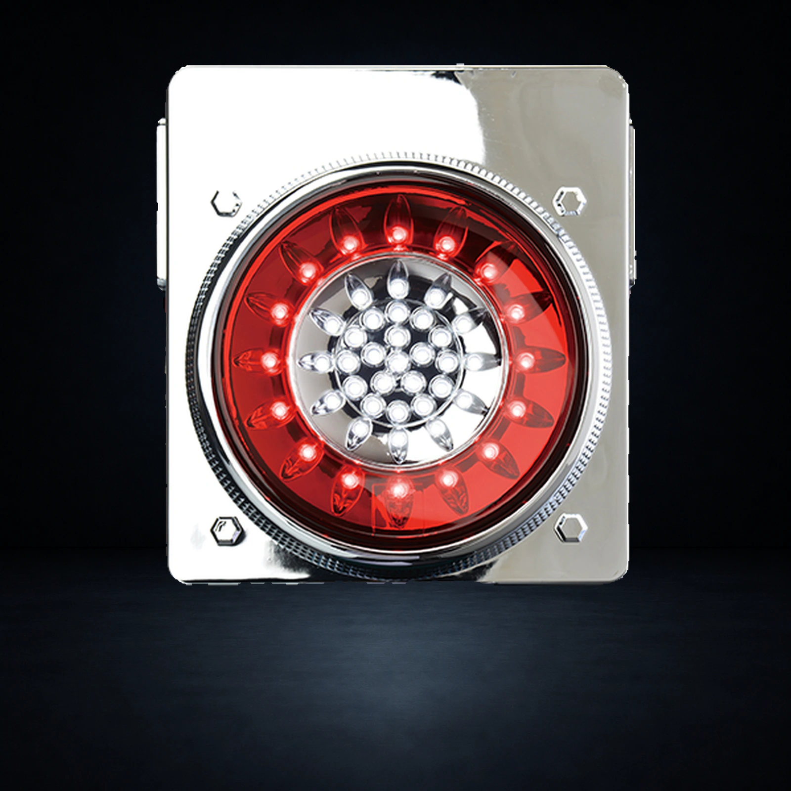 OIRAN LED 46 OBRC tail lamp in official red and clear illuminated product view