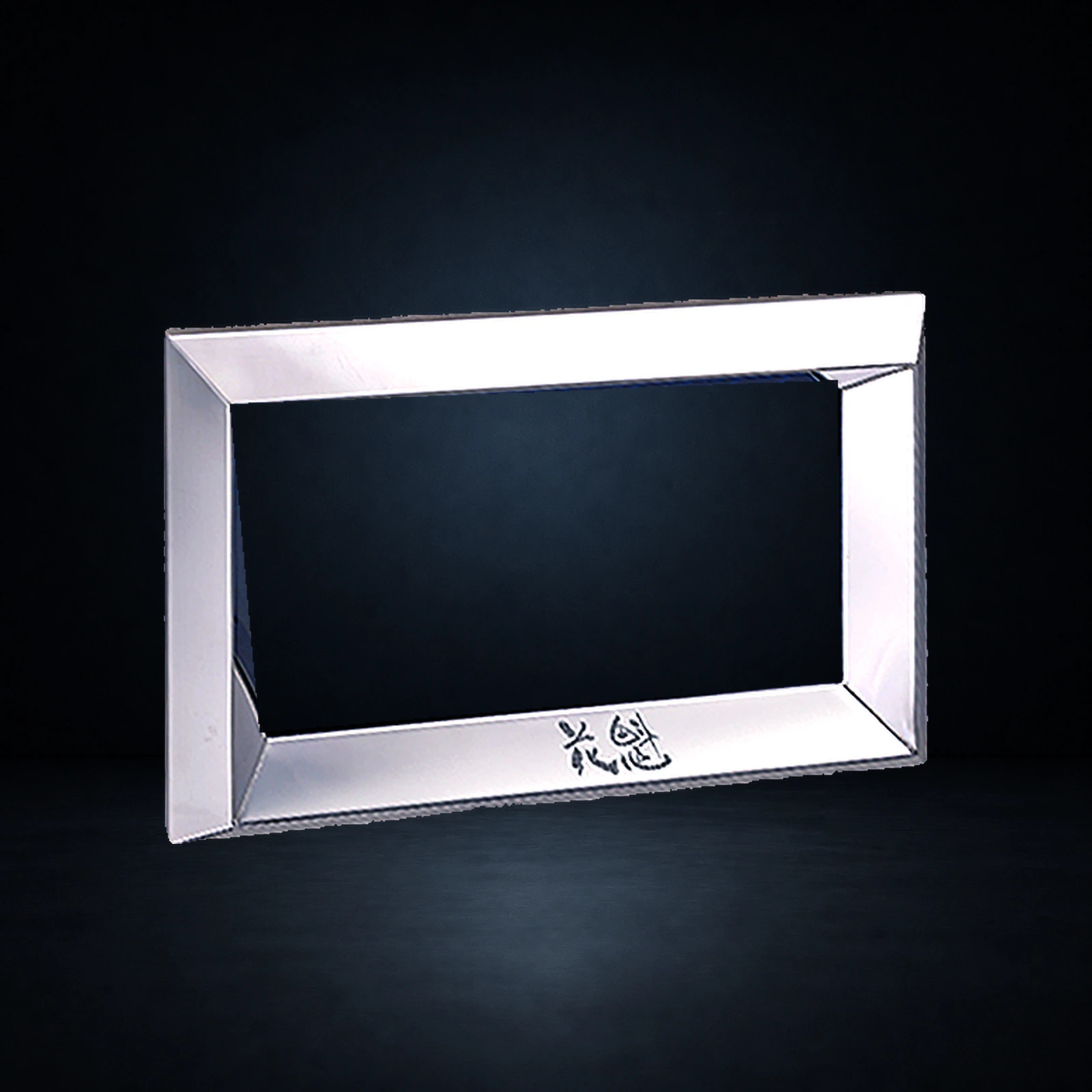 STAINLESS NUMBER PLATE FRAME with OIRAN logo cutout for Japanese trucks