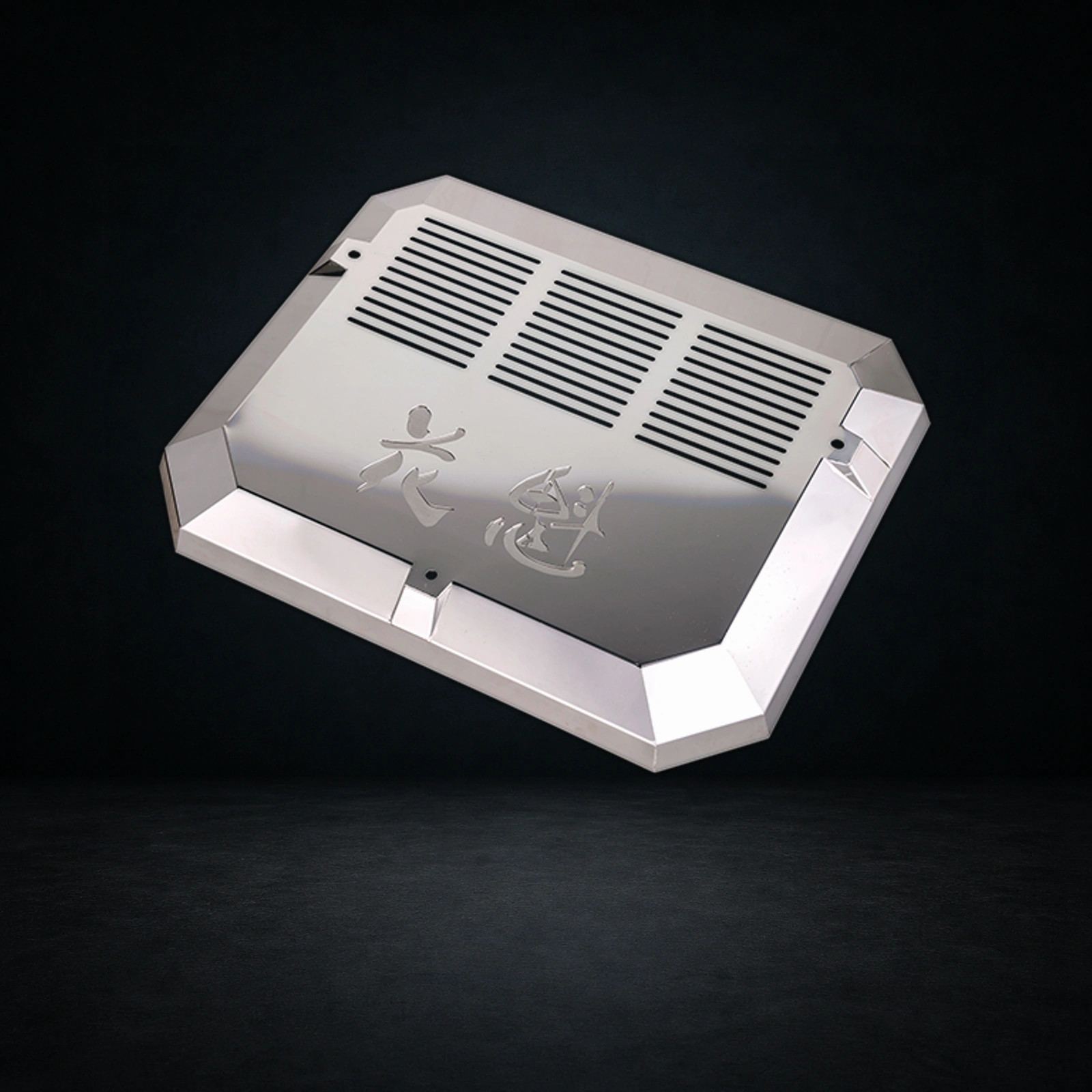 STAINLESS SIDE MUFFLER COVER TYPE 1 — stainless exterior truck part by OIRAN JAPAN
